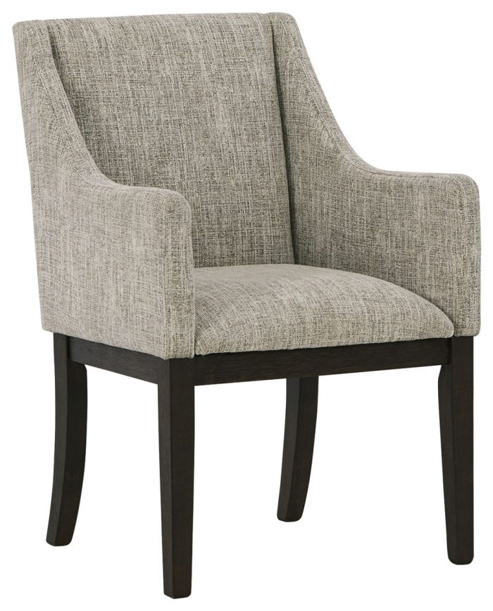 Burkhaus - Beige / Dark Brown - Dining UPH Arm Chair (Set of 2) - Image 2