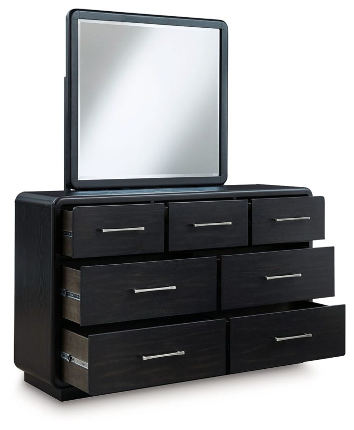 Rowanbeck - Black - Dresser And Mirror - Image 3