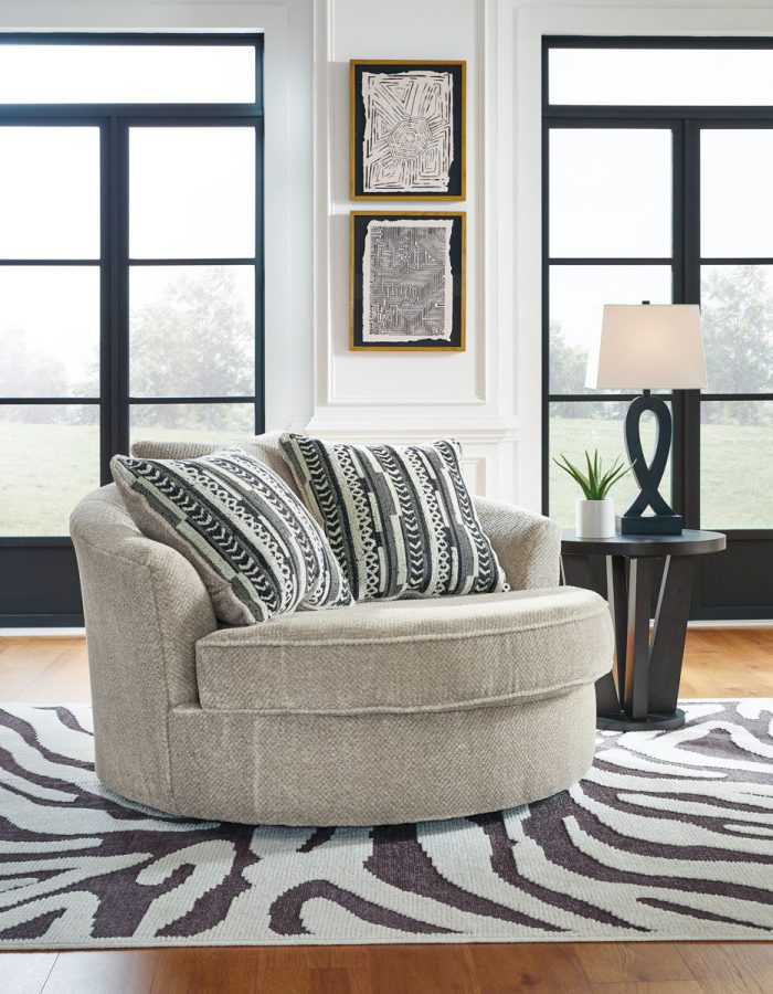 Calnita - Sisal - Oversized Swivel Accent Chair - Image 2