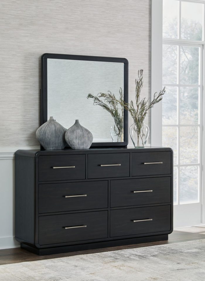 Rowanbeck - Black - Dresser And Mirror - Image 2