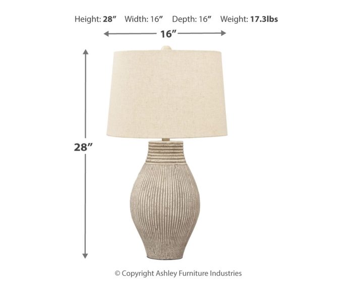 Layal - Beige - Paper Table Lamp - Image 3