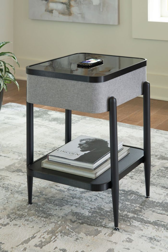 Jorvalee - Gray / Black - Accent Table with Speaker - Image 2