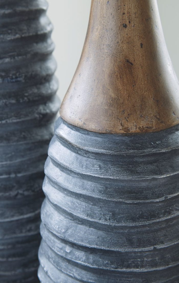 BLAYZE - Antique Gray / Brown - Vase Set (Set of 2) - Image 3