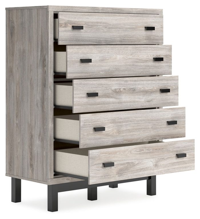 Vessalli - Black / Gray - Five Drawer Wide Chest - Image 2
