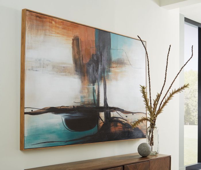 Brunonia - Teal / Orange / Black - Wall Art - Image 3