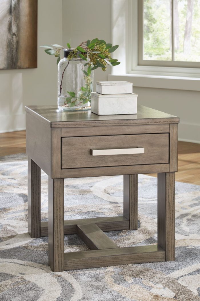 Loyaska - Grayish Brown - Rectangular End Table - Image 4