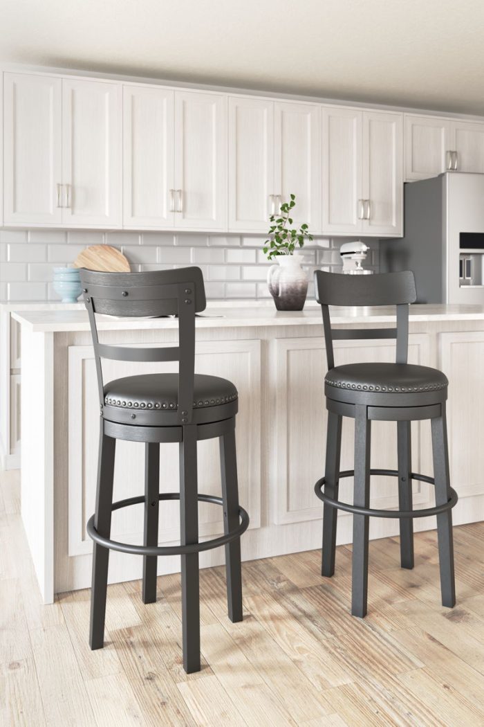Valebeck - Tall Upholstered Swivel Barstool - Image 8