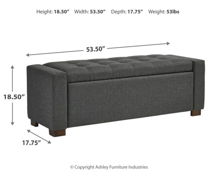 Cortwell - Gray - Storage Bench - Image 3