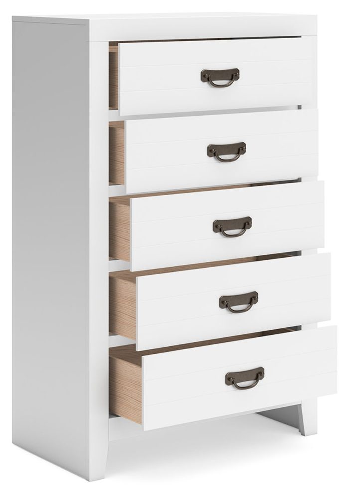 Binterglen - White - Five Drawer Chest - Image 3