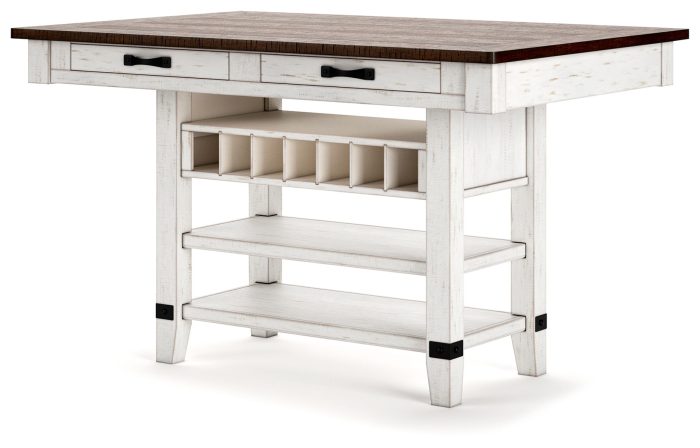 Valebeck - Rect Dining Room Counter Table With Wine Rack - Image 6