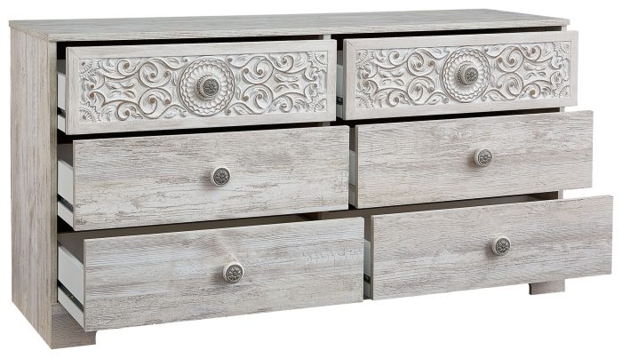 Paxberry - Whitewash - Six Drawer Dresser - Weatherworn - Image 2