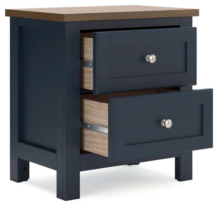 Landocken - Brown / Blue - Two Drawer Night Stand - Image 3