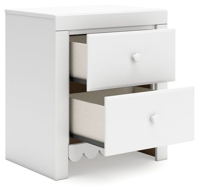 Mollviney - White - Two Drawer Night Stand - Image 4