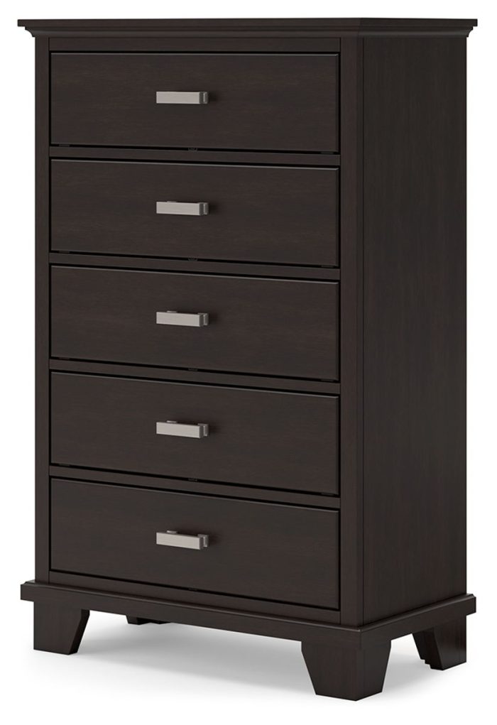 Covetown - Dark Brown - Five Drawer Chest - Image 3