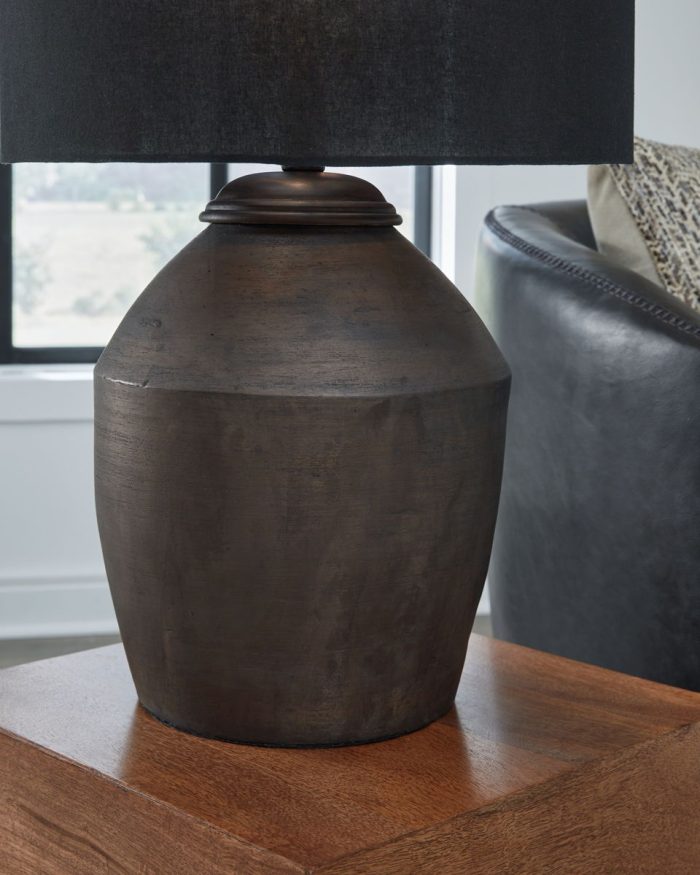 Naareman - Metallic Black - Terracotta Table Lamp - Image 4