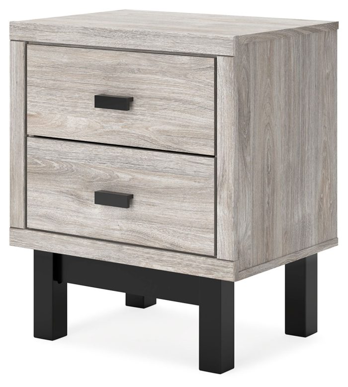Vessalli - Black / Gray - Two Drawer Nightstand - Image 3