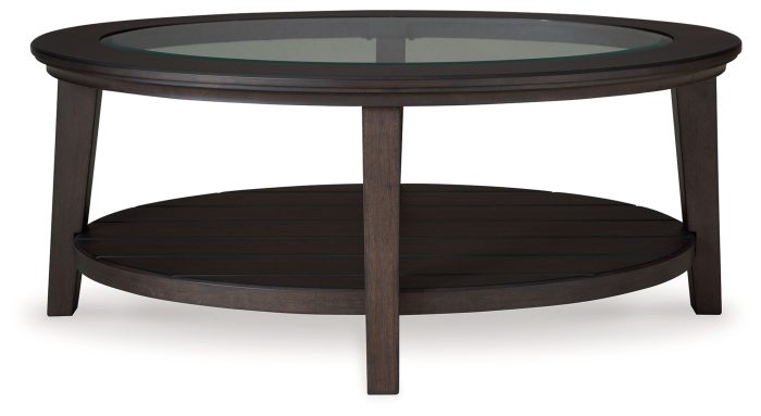 Celamar - Dark Brown - Oval Cocktail Table - Image 3