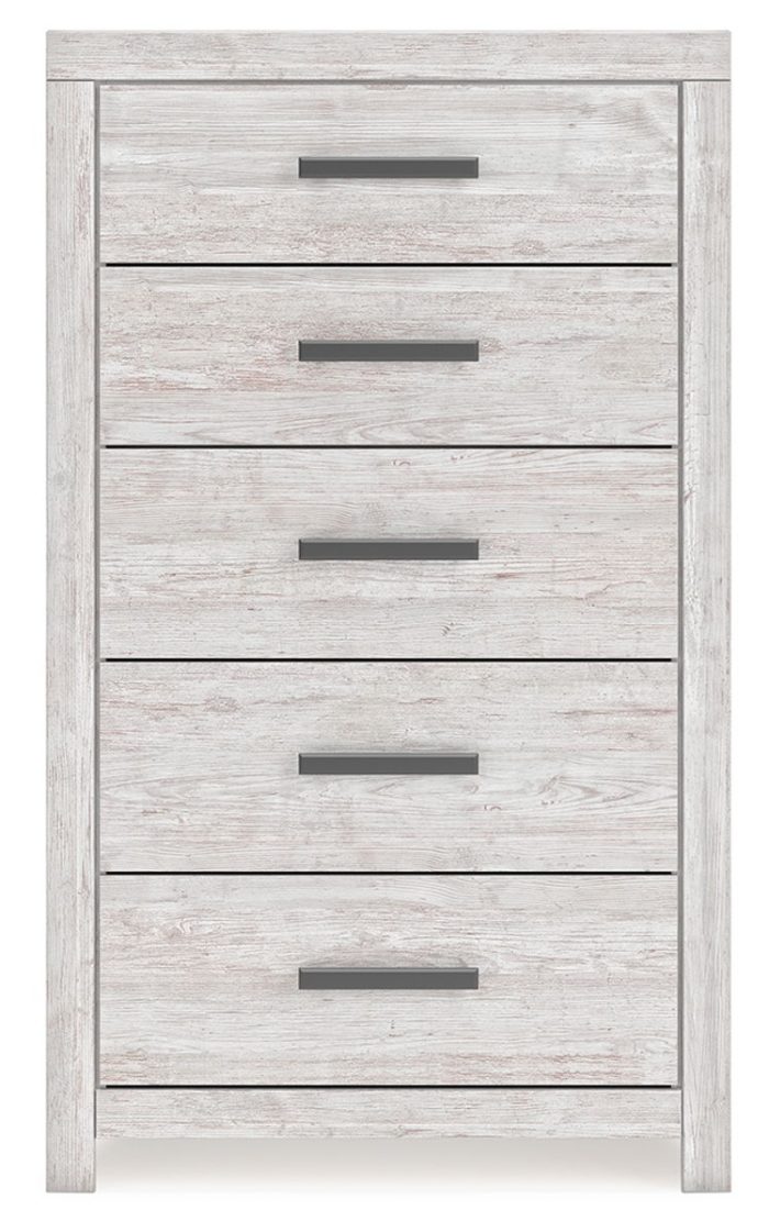 Cayboni - Whitewash - Five Drawer Chest - Image 4