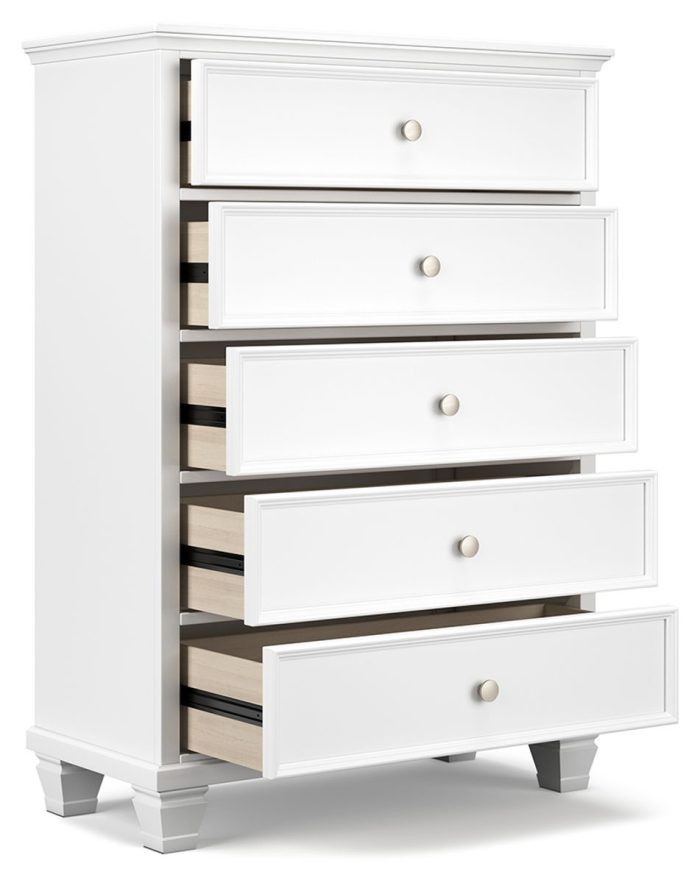 Fortman - White - Five Drawer Chest - Image 2