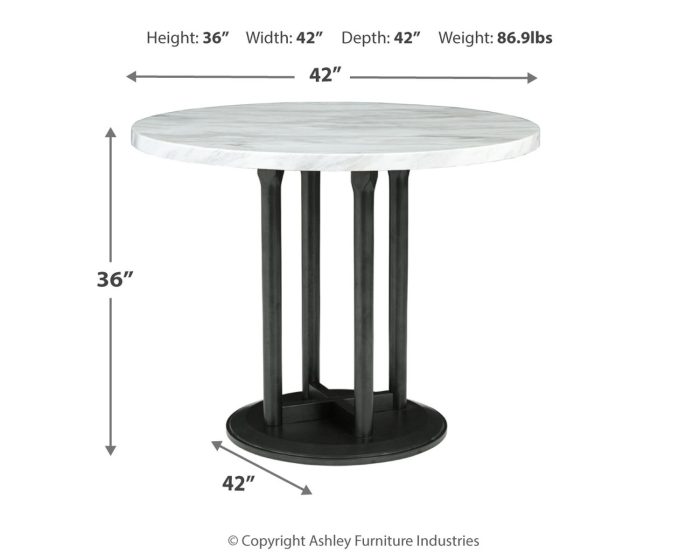 Centiar - Black / Gray - Round Dining Room Counter Table - Image 2