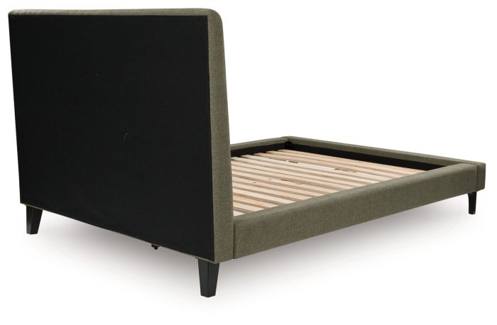 Chirason - Sage Green - Queen Upholstered Bed With Roll Slats - Image 2