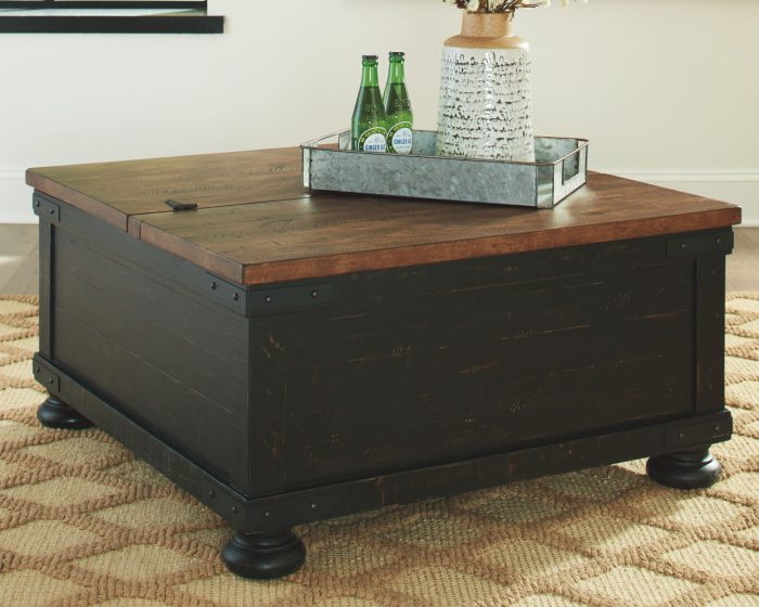Valebeck - Black / Brown - Lift Top Cocktail Table - Image 3
