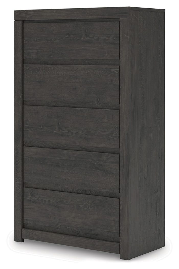 Fraluna - Charcoal - Five Drawer Chest - Image 2