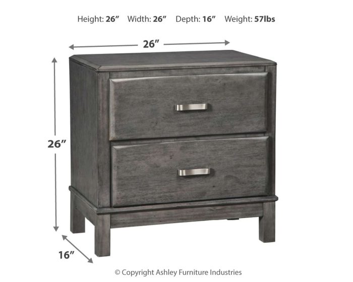 Caitbrook - Gray - Two Drawer Night Stand - Image 4