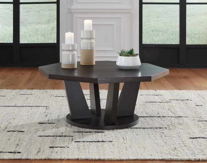 Chasinfield - Dark Brown - Octagon Coffee Table - Image 3