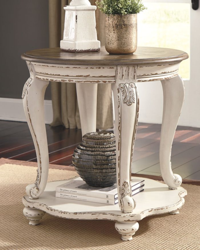 Realyn - White / Brown - Round End Table - Image 4