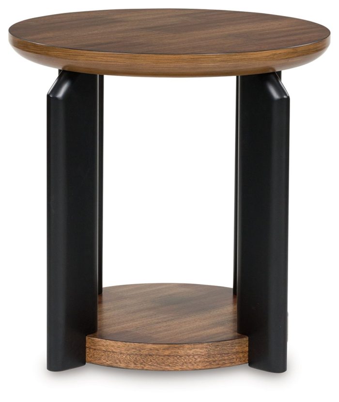 Kraeburn - Brown / Black - Round End Table - Image 3