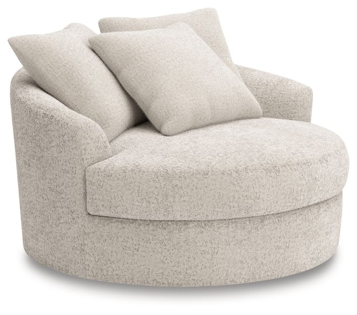 Cuddle Plush - Arctic - Oversized Swivel Accent Chair - Image 3