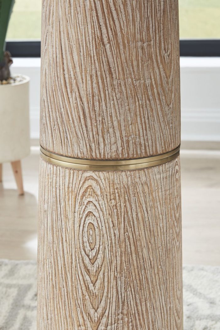 Gasparleigh - Brown / Gold Finish - Poly Floor Lamp - Image 2