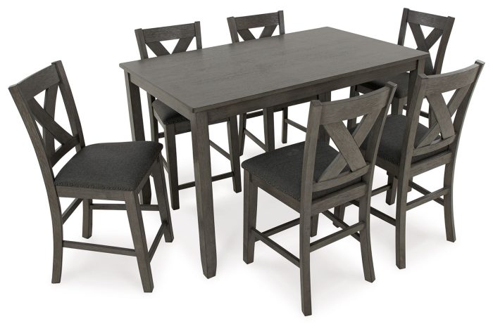 Caitbrook - Gray - Rect Drm Counter Table Set (Set of 7) - Image 3