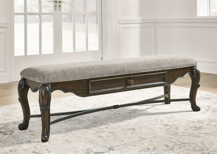 Maylee - Dark Brown - Upholstered Storage Bench - Image 3