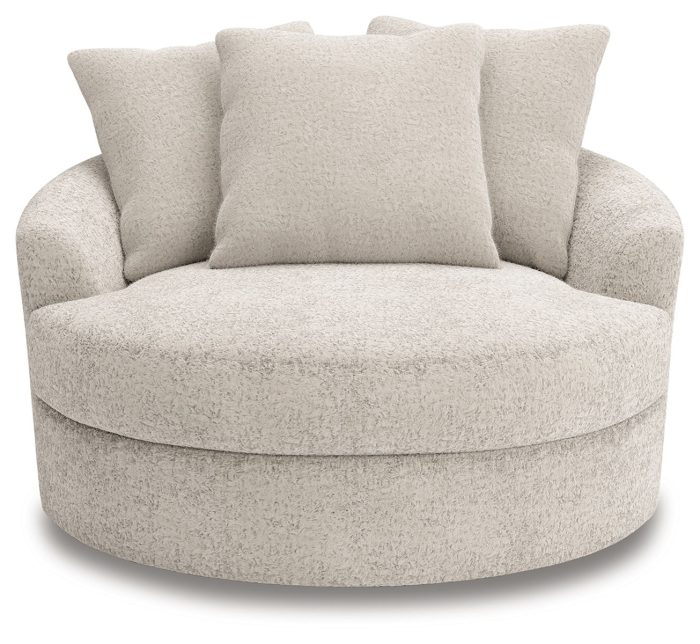 Cuddle Plush - Arctic - Oversized Swivel Accent Chair - Image 2