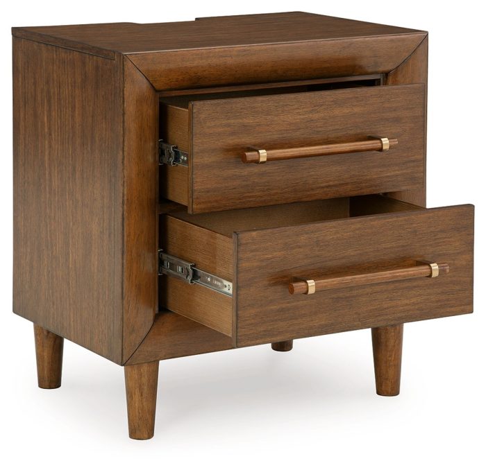 Lyncott - Brown - Two Drawer Night Stand - Image 3