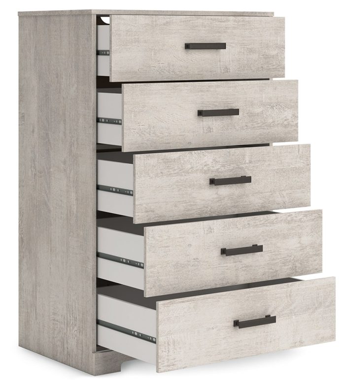 Shawburn - Whitewash - Five Drawer Chest - Image 3