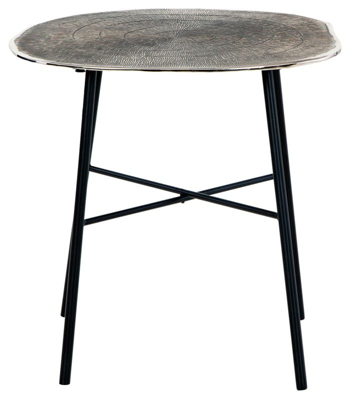 Laverford - Chrome / Black - Round End Table - Image 4