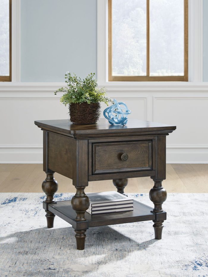 Veramond - Dark Brown - Square End Table - Image 4
