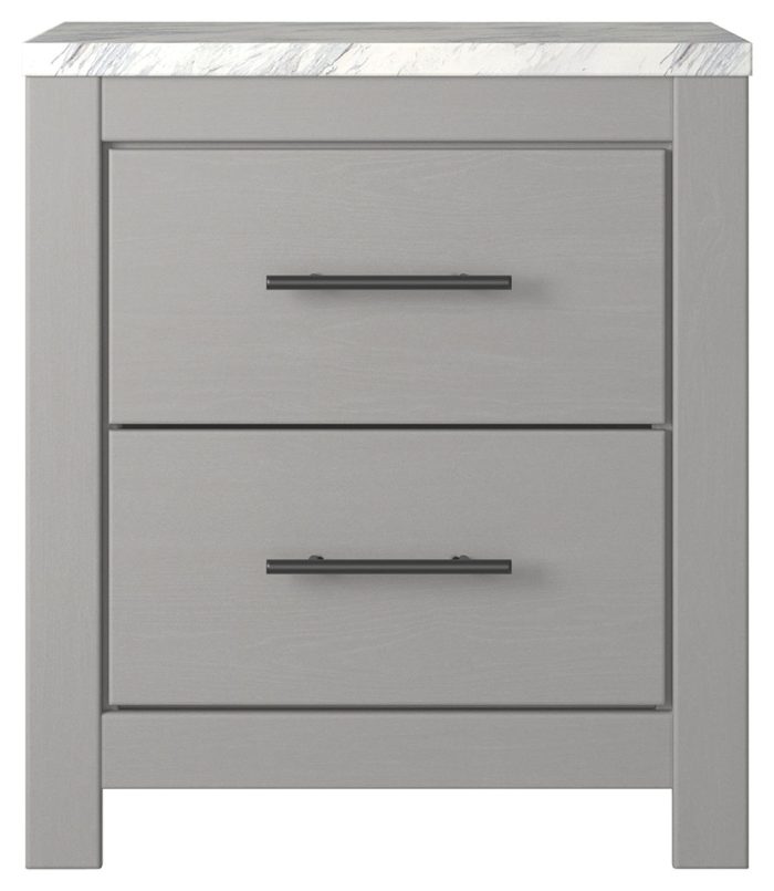 Cottonburg - Light Gray / White - Two Drawer Night Stand - Image 4