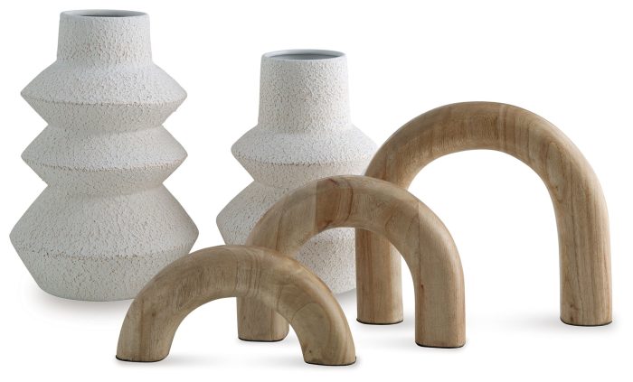 Maddwarth - White / Natural Brown - Accessory Set (Set of 5)