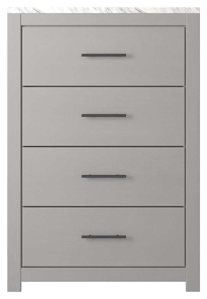 Cottonburg - Light Gray / White - Four Drawer Chest - Image 2
