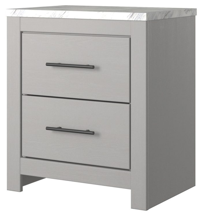 Cottonburg - Light Gray / White - Two Drawer Night Stand - Image 3