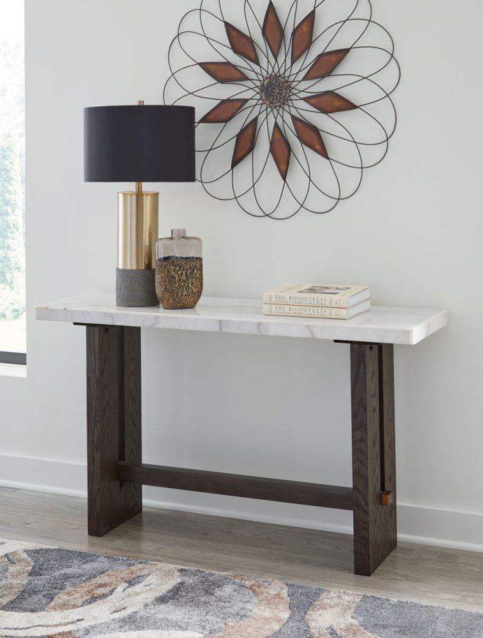 Burkhaus - White / Dark Brown - Sofa Table - Image 4