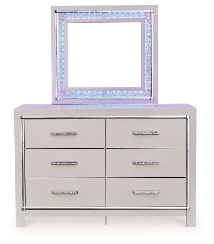 Zyniden - Silver - Dresser And Mirror - Image 2