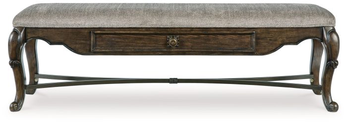 Maylee - Dark Brown - Upholstered Storage Bench - Image 2