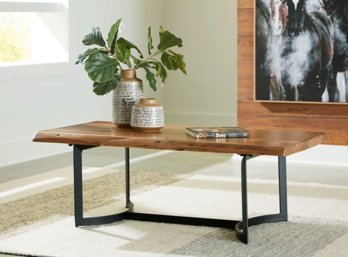 Fortmaine - Brown / Black - Rectangular Cocktail Table - Image 2