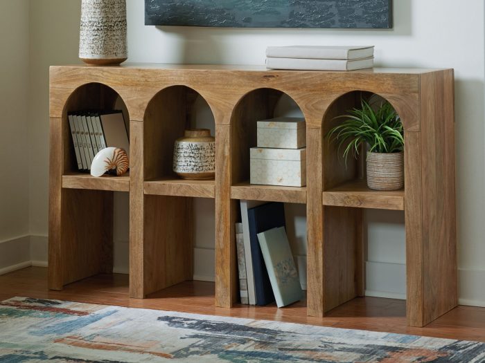 Luzmanacy - Natural Brown - Console Sofa Table - Image 4