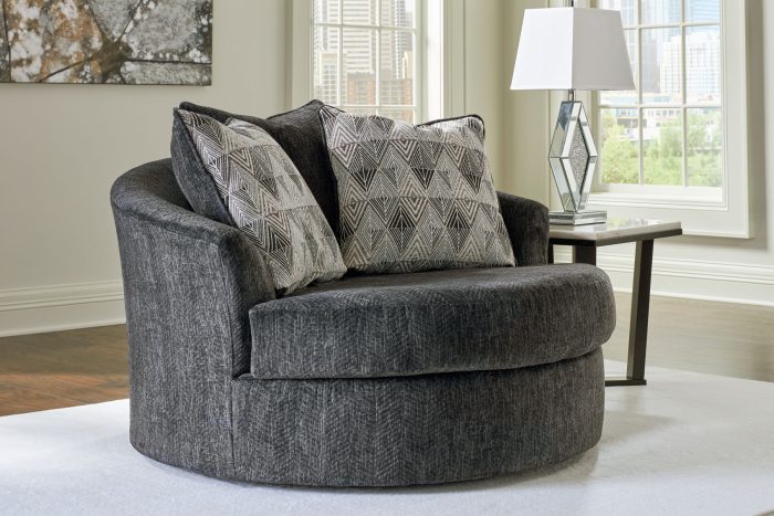 Biddeford - Shadow - Oversized Swivel Accent Chair - Image 2